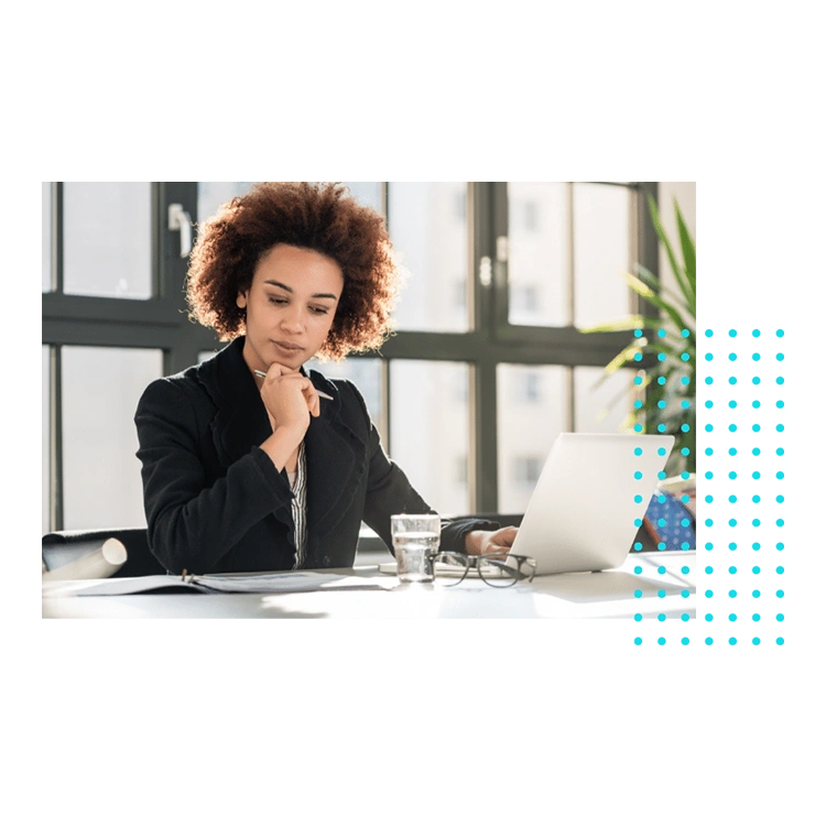 Business Woman discuss progenesis IFRS16 Software